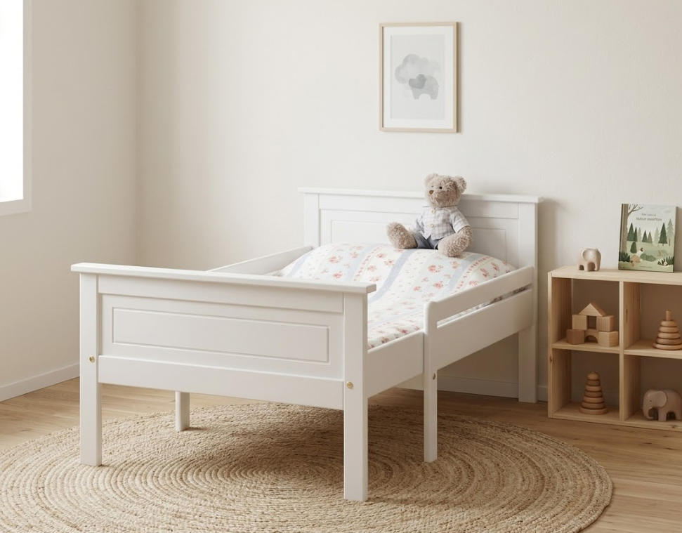 Jatkettava lastensänky miljöökuva