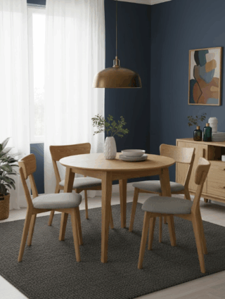 Geneva -jatkettava ruokapöytä ø100cm Tammi