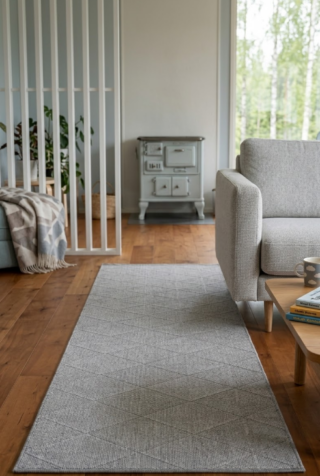 Käytävämatto Polar miljöökuva olohuoneessa